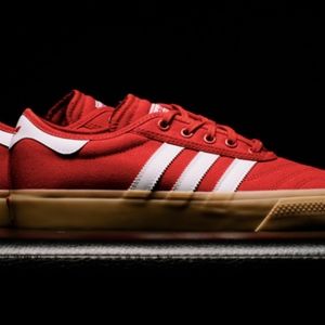 Adidas low top shoes sneakers red with gum soles